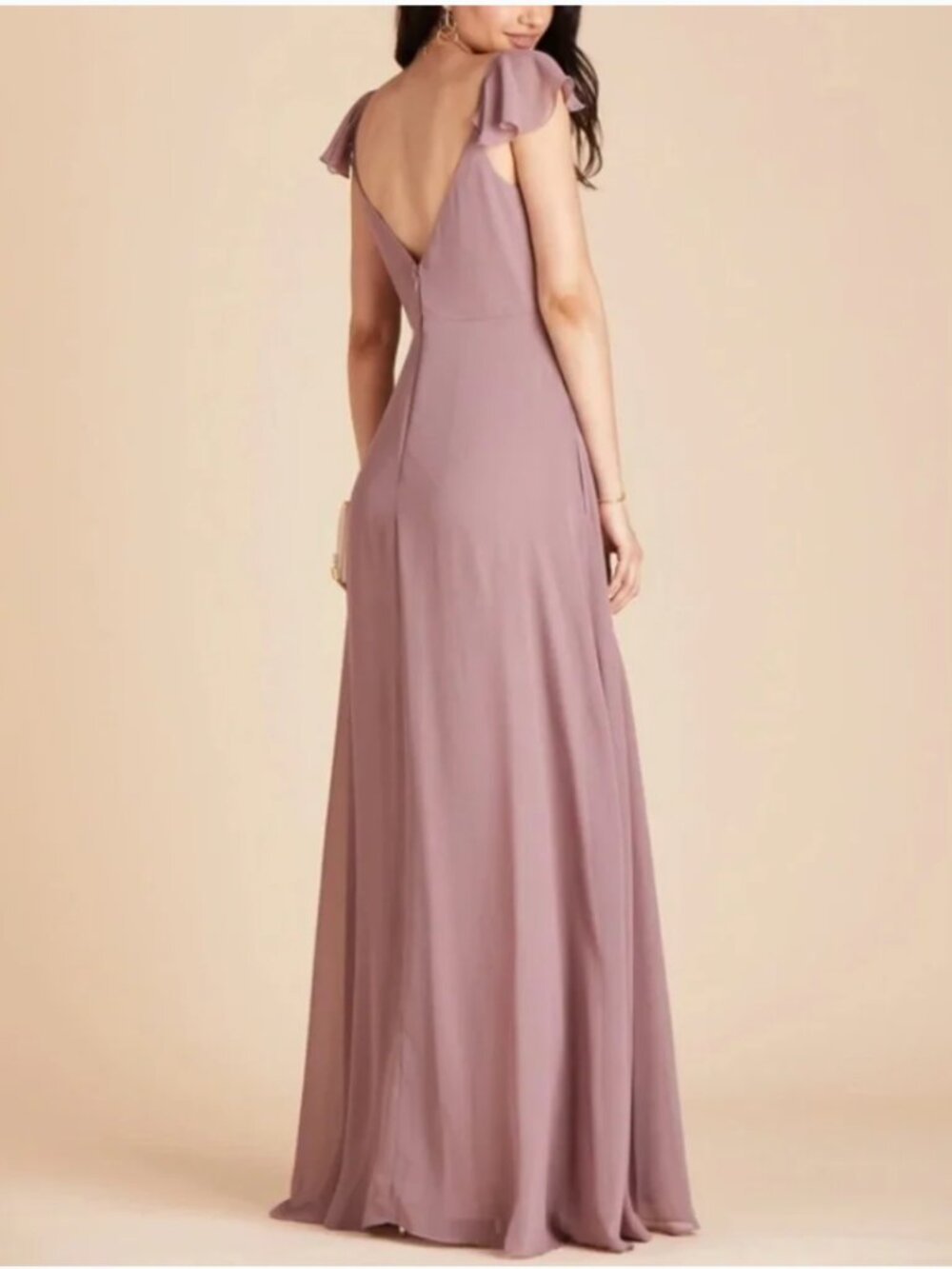 Birdy Grey Dark Mauve Kae Style Chiffon Bridesmaids Dress